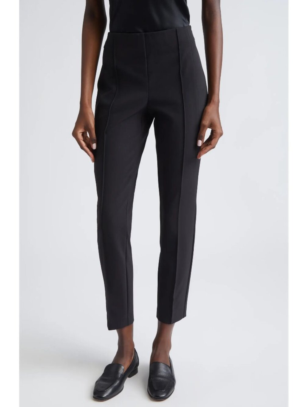 Lafayette 148 Gramercy Acclaimed-Stretch Pants Black Tailored size 10 Minimalist